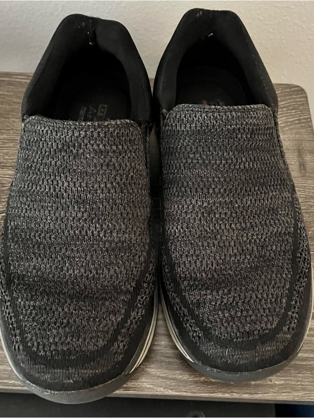 Skechers Men's Slip-On Knit Sneakers - Black & Gray